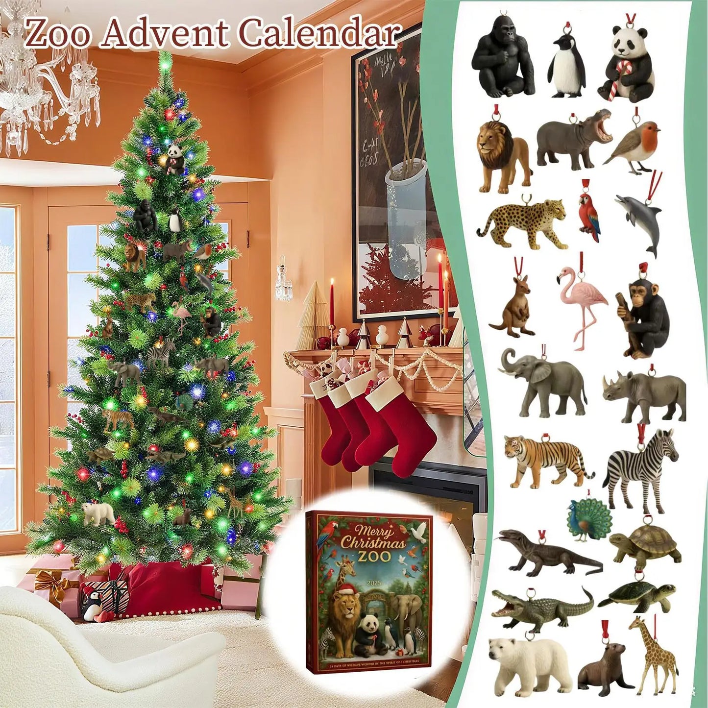 Calendrier de l’Avent Animaux 🐾 | 24 Décorations à Suspendre & Activités Familiales