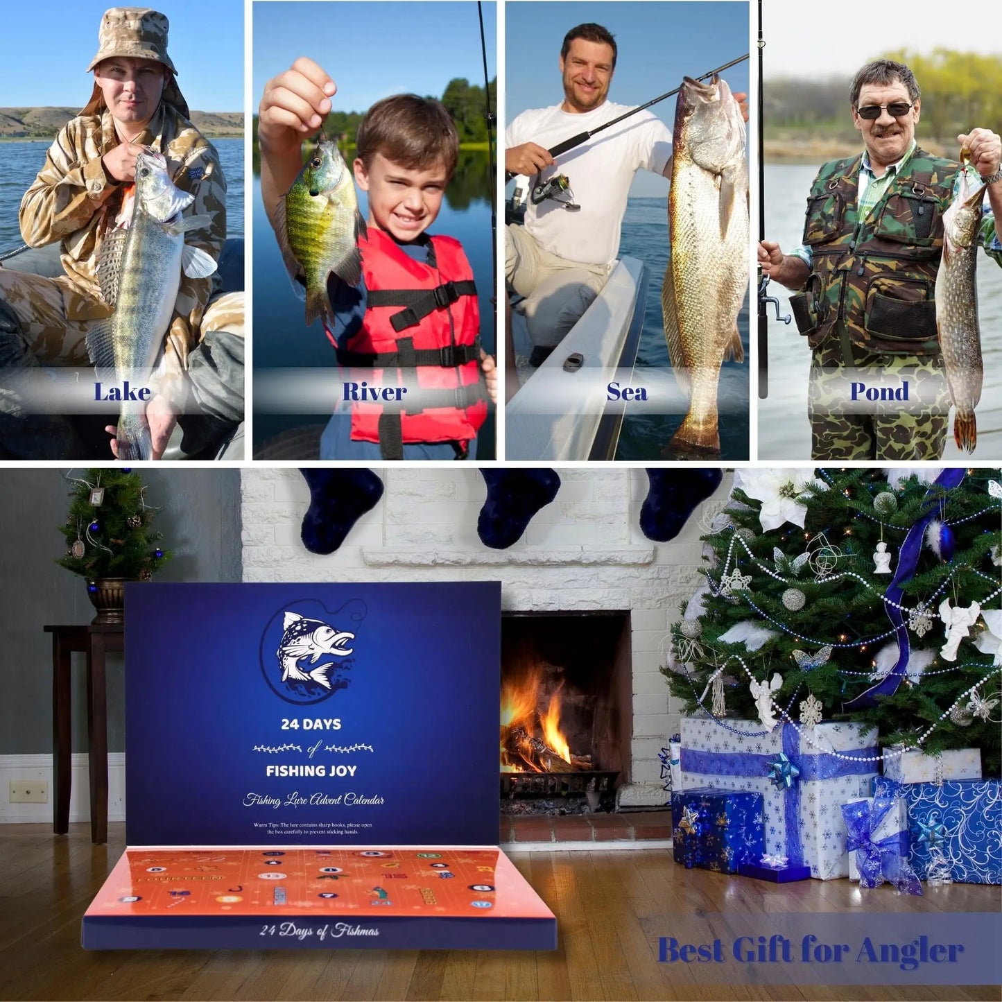 Calendrier de l’Avent Pêche 2025 🎣 | Set de 24 Leurres de Pêche – Cadeau Original pour Passionnés