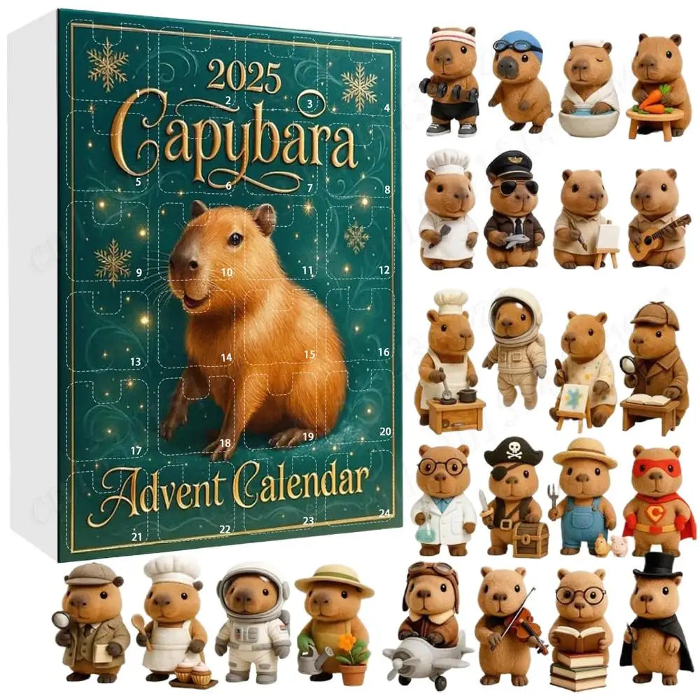 Calendrier de l’Avent Capybara 2025 🐹 | 24 Ornements Mignons à Suspendre pour Noël