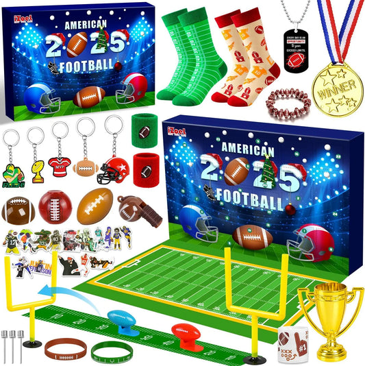 Calendrier de l’Avent Football Américain 2025 🏈 | Coffret Premium Enfants – 24 Surprises Sportives et Terrain Inclus