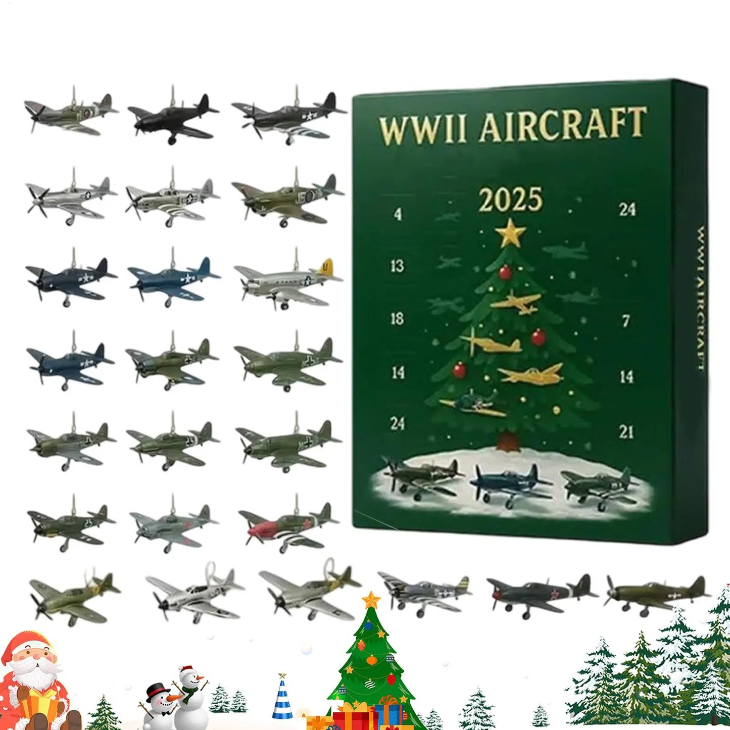 Calendrier de l’Avent Avions 2025 ✈️ | 24 Ornements Acryliques de Collection