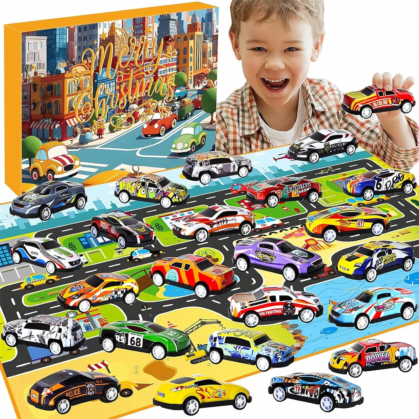 Calendrier de l’Avent 2025 Voitures & Décorations 🎄 | 24 Jouets et Ornements de Noël