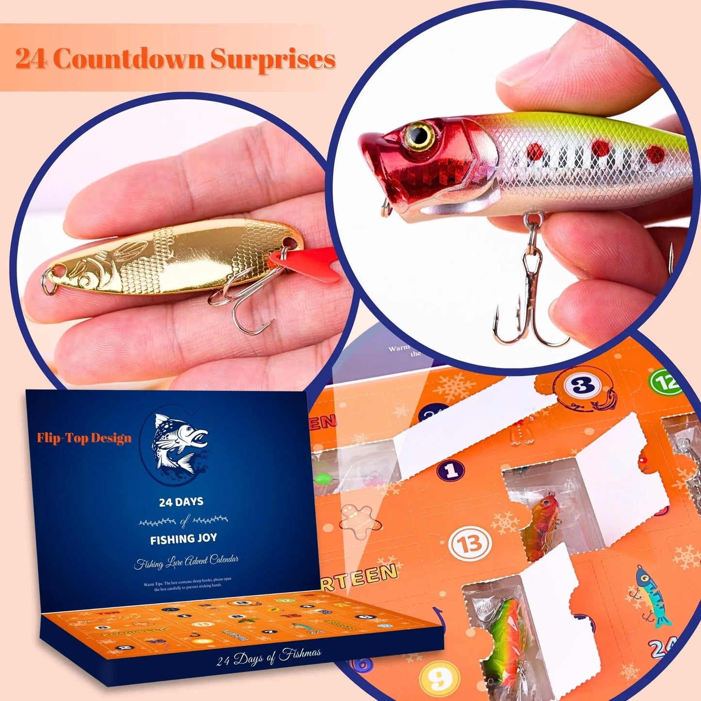 Calendrier de l’Avent Pêche 2025 🎣 | Set de 24 Leurres de Pêche – Cadeau Original pour Passionnés