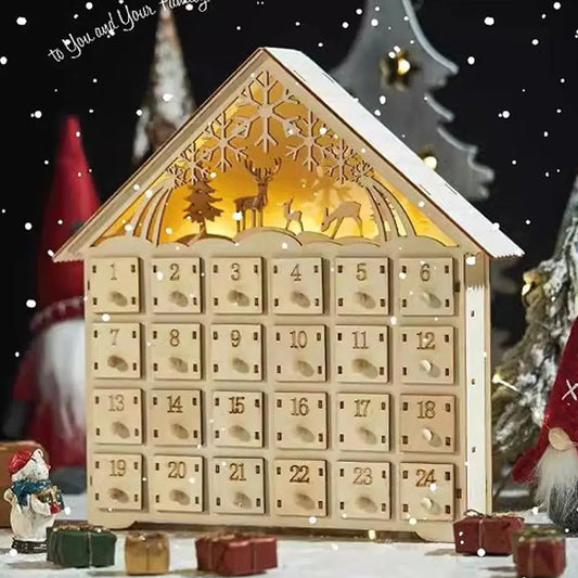 Calendrier de l’Avent Bois Lumineux 2025 💡 | 24 Jours de Magie – Maison LED & Déco de Noël Éclairée