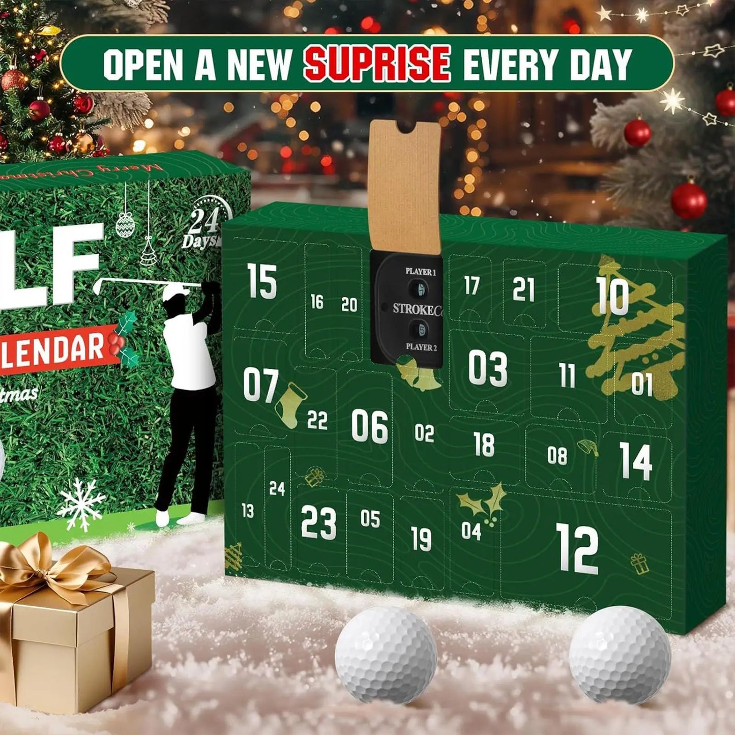 Calendrier de l’Avent Golf 2025 ⛳ | Coffret Cadeau de Noël Élégant – 24 Surprises Sportives