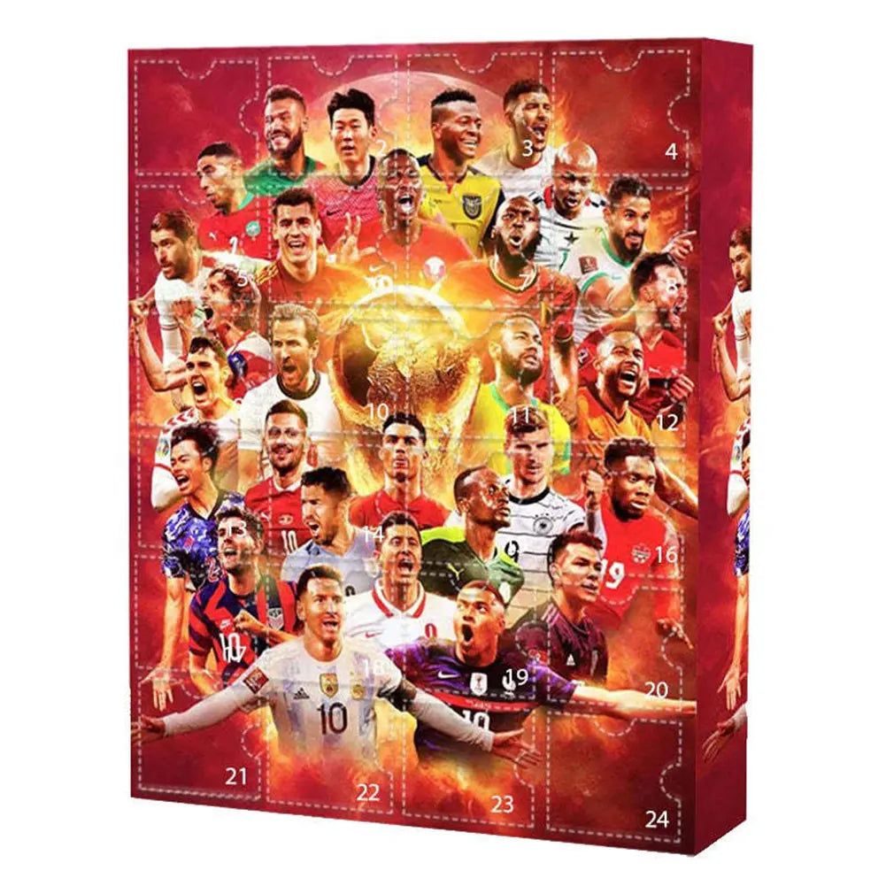 Vivez la passion du foot 🎯 ! 24 surprises, jouets et décorations sur le thème du football pour patienter jusqu’à Noël avec énergie.