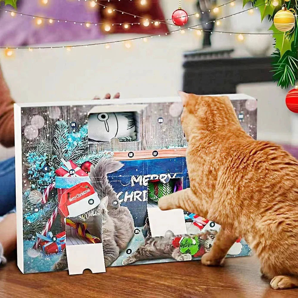 Calendrier de l’Avent Chat 2025 🐾 | Coffret 24 Jouets & Surprises Interactives pour Chats