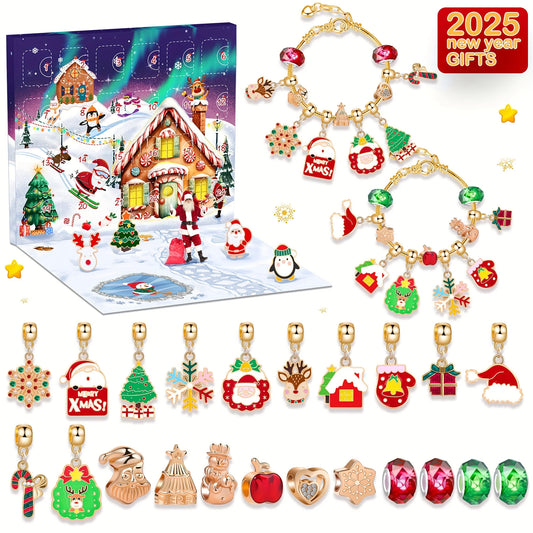 Calendrier de l’Avent Bracelet Doré 2025 💛 | Kit DIY Bijoux à Créer pour Noël