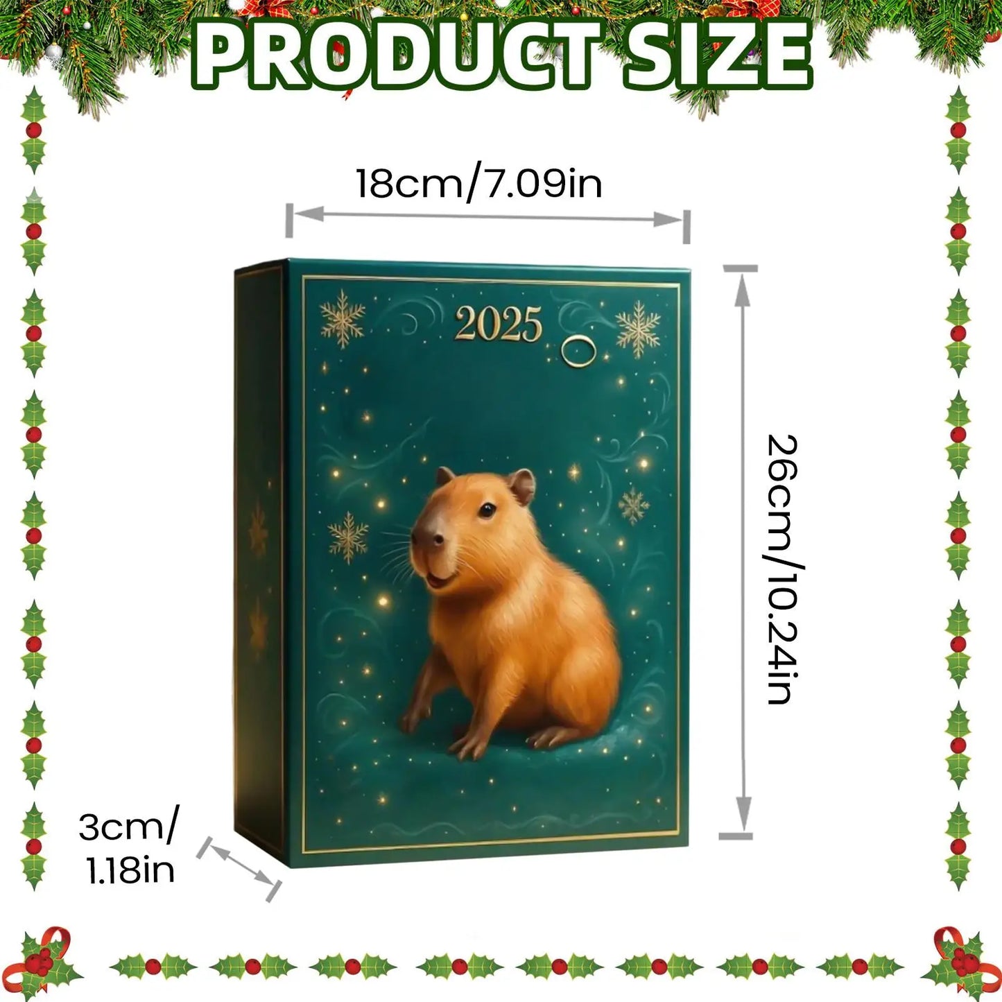 Calendrier de l’Avent Capybara 2025 🐹 | 24 Décorations Acryliques Mignonnes pour Noël