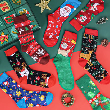 Calendrier de l’Avent Chaussettes 2025 🧦 | 12 Paires Originales – Homme & Femme – Humour & Confort de Noël