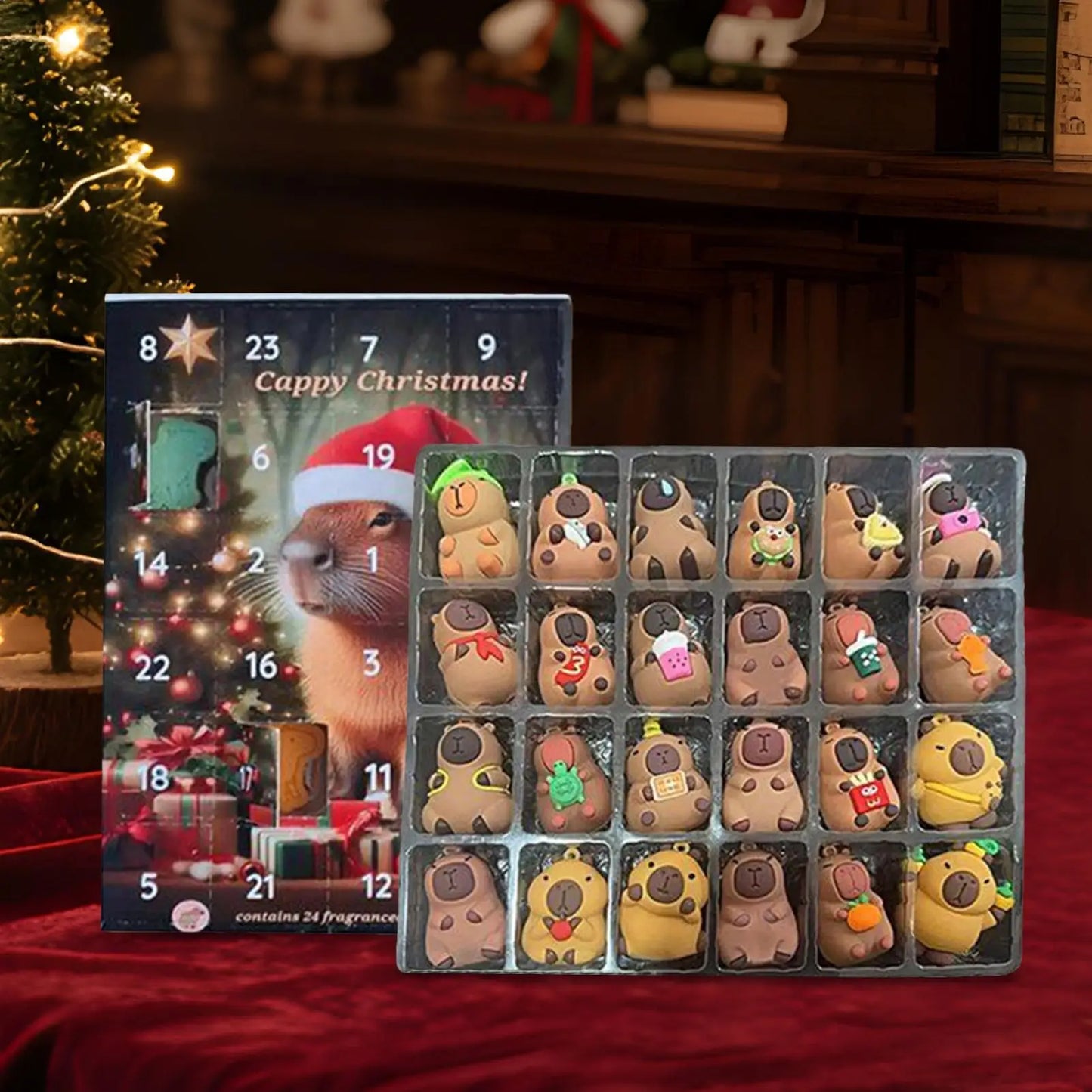 Calendrier de l’Avent Capybara 2025 🐹 | 24 Décorations à Suspendre ou Poser pour Noël