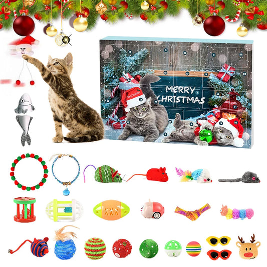 Calendrier de l’Avent Chat 2025 🐾 | Coffret 24 Jouets & Surprises Interactives pour Chats