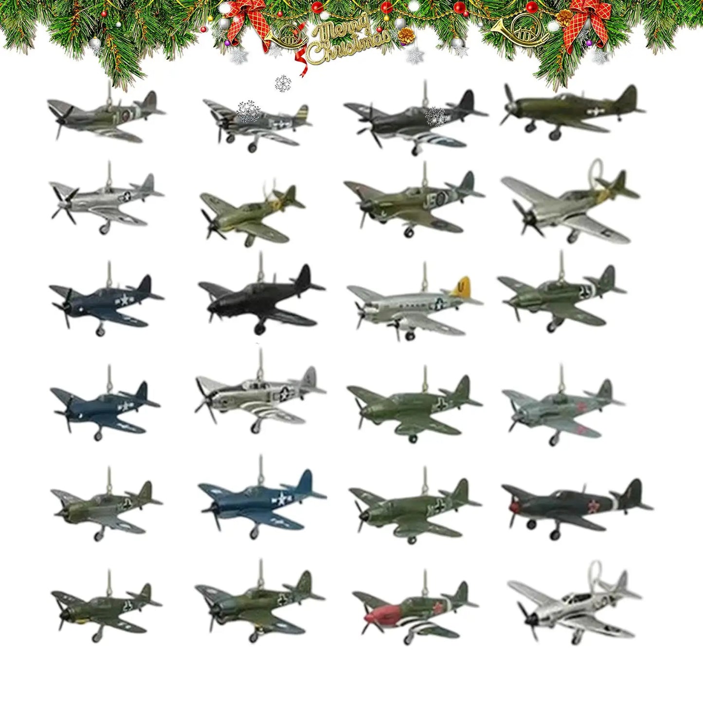 Calendrier de l’Avent Avions 2025 ✈️ | 24 Ornements Acryliques de Collection