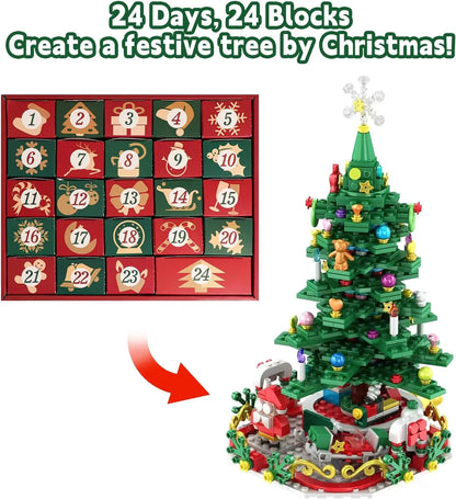 Calendrier de l’Avent Sapin de Noël LED 2025 🎄 | Blocs de Construction Éducatifs & Jouets STEM Enfant