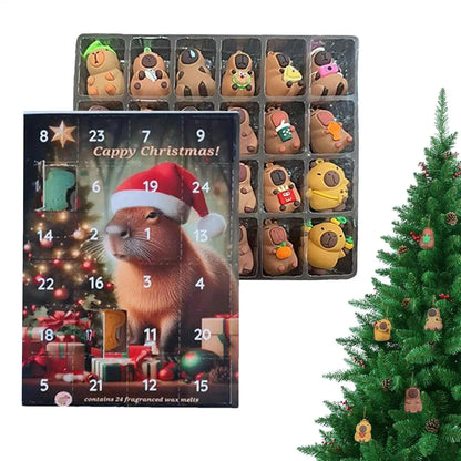 Calendrier de l’Avent Capybara 2025 🐹 | 24 Décorations à Suspendre ou Poser pour Noël