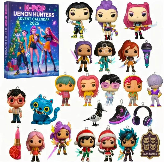 Calendrier de l’Avent K-Pop Demon Hunters 2025 🎶 | 24 Figurines de Collection Inspirées des Héros