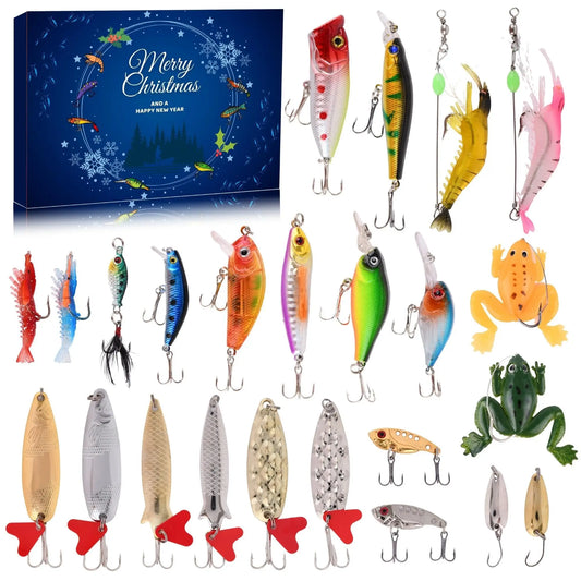 Calendrier de l’Avent Pêche 2025 🎣 | Set de 24 Leurres de Pêche – Cadeau Original pour Passionnés
