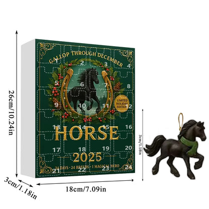 Calendrier de l’Avent Cheval 2025 🐴 | 24 Ornements Acryliques à Suspendre pour Noël