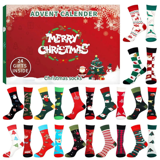 Calendrier de l’Avent Chaussettes 2025 🧦 | 24 Paires de Chaussettes de Noël – Homme, Femme & Enfant
