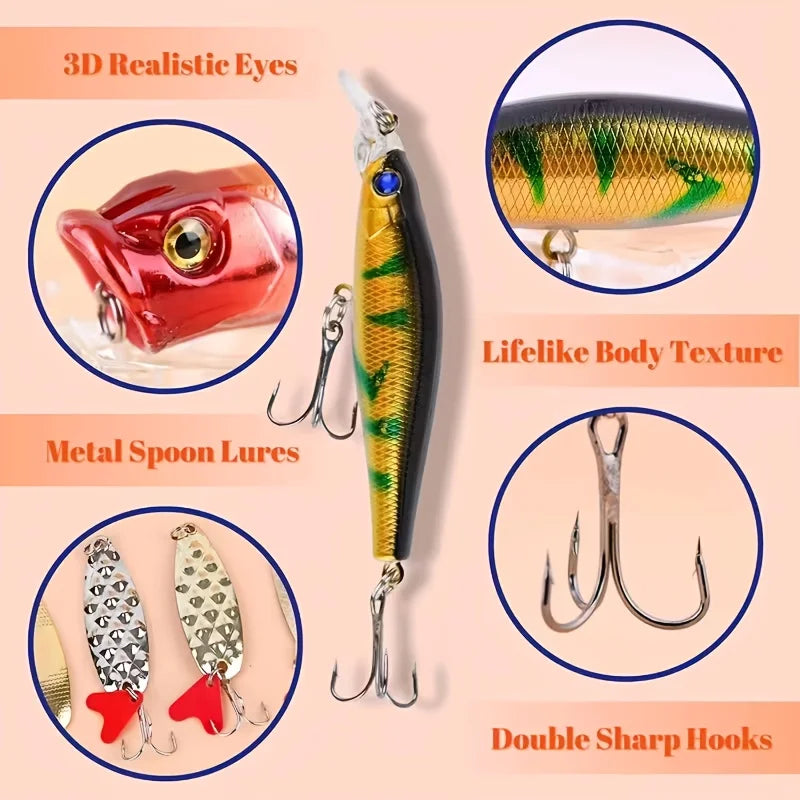 Calendrier de l’Avent Pêche 2025 🎣 | Coffret Premium avec Accessoires, Leurres et Support de Canne
