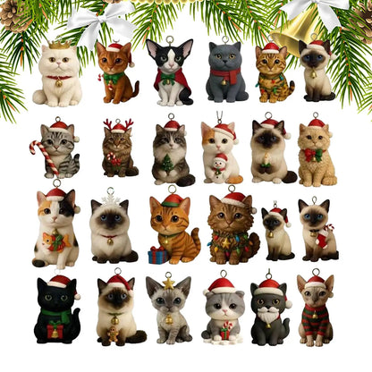 Calendrier de l’Avent Chat 🐱 | 24 Décorations Acryliques Mignonnes pour Noël 2025