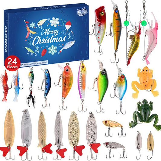 Calendrier de l’Avent Pêche 2025 🎣 | Boîte à Leurres et Accessoires de Pêche – 24 Jours de Surprises